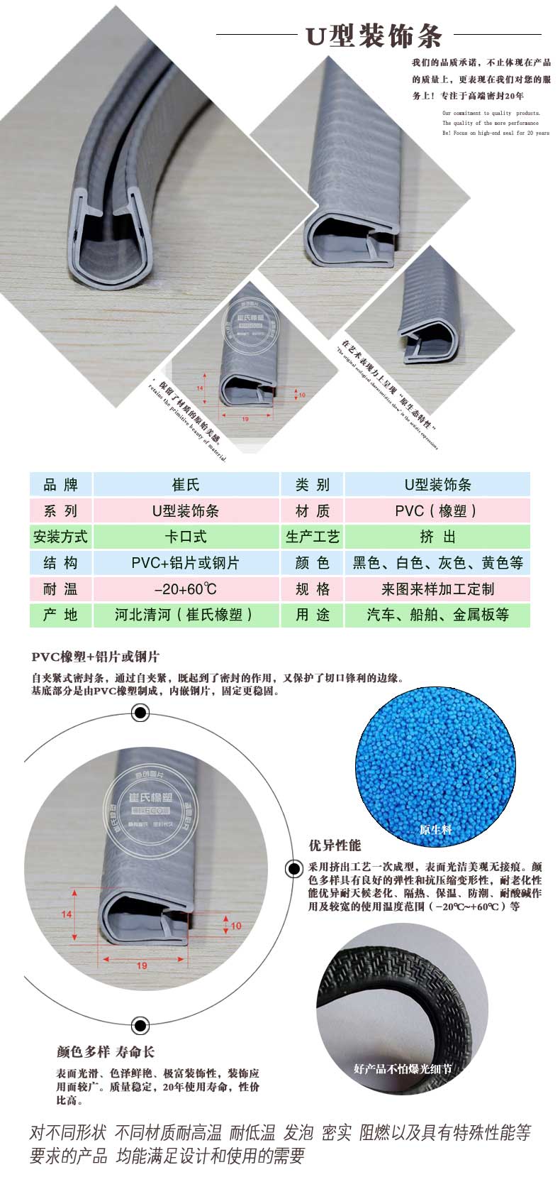汽车装饰条,U型密封条,U型条,汽车卡边条,包边密封条,灰色卡铁板胶条,